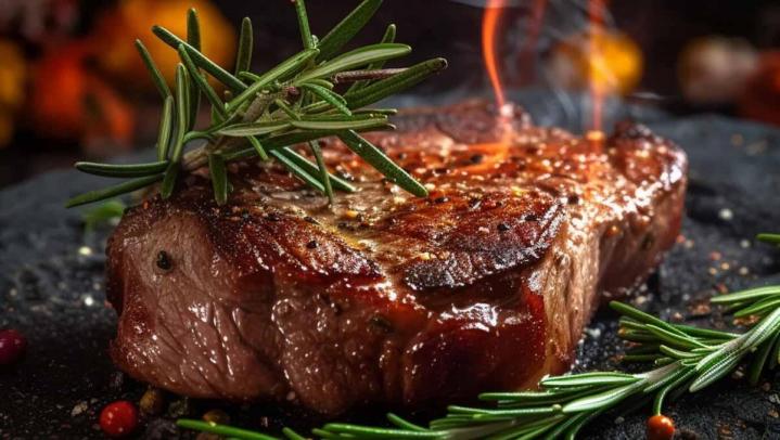 Des assiettes de viande préparées à partir de steaks de premier choix.